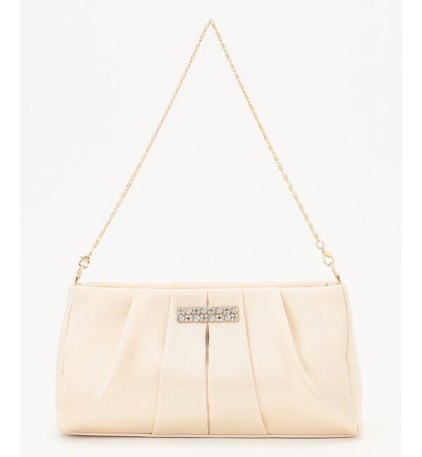 any SiS「【2WAY】ビジュー調タック パーティバッグ」|ショルダー・メッセンジャー|ゴールド系