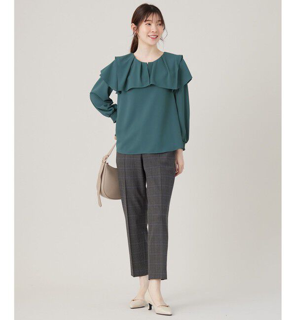 ANY SIS「【洗える】スクエアラッフルカラー ブラウス」|シャツ・ブラウス|