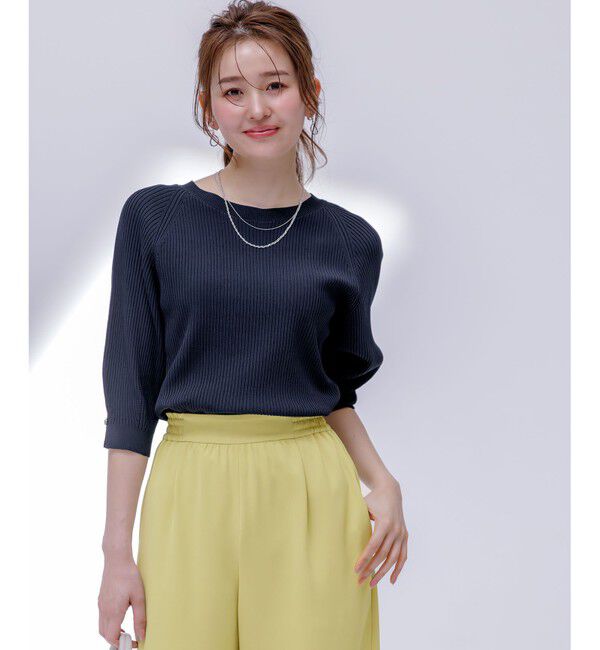 ANY SIS「【UVカット・洗える】コクーンスリーブ プルオーバー」|ニット・セーター|ネイビー