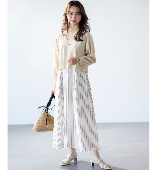 ANY SIS「【2SET】シャツワンピ &times; ニット セット」|ワンピース|ｵﾌｽﾄﾗｲ