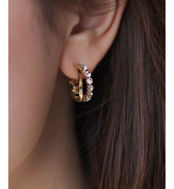 ANY SIS「2連フープ イヤリング」|ピアス|ビジュー