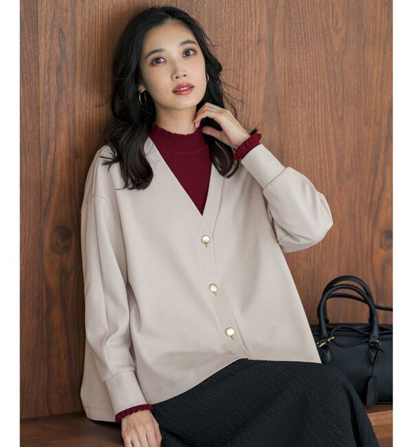 ANY SIS「カットジョーゼット カーディガン」|カーディガン|ライトグレー