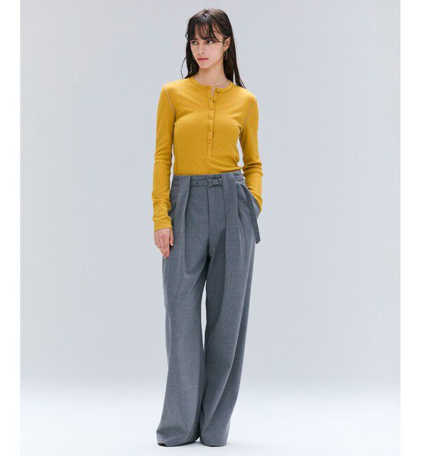 BEIGE,「【セットアップ対応・洗える・Precious 10月号掲載】ZEPHYR / ウールライクタックベルトワイドパンツ」|その他|