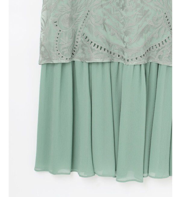  「レイヤード刺繍ロングワンピース」|ワンピース|