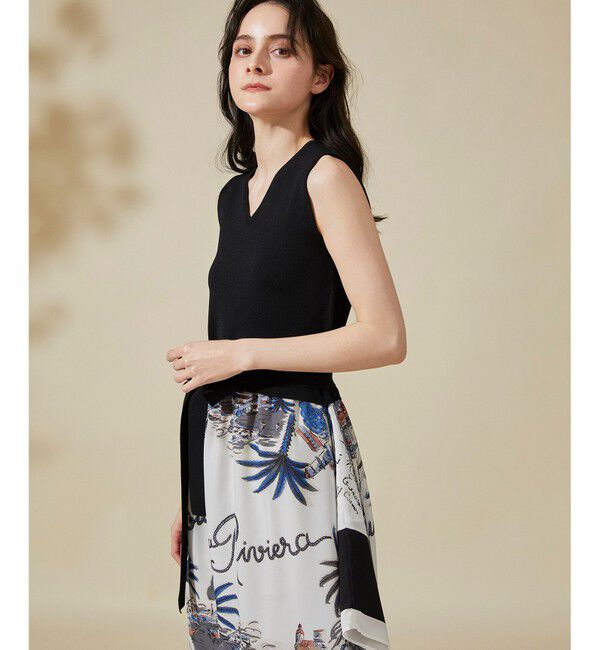  「スカーフコンビニットワンピース」|ワンピース|