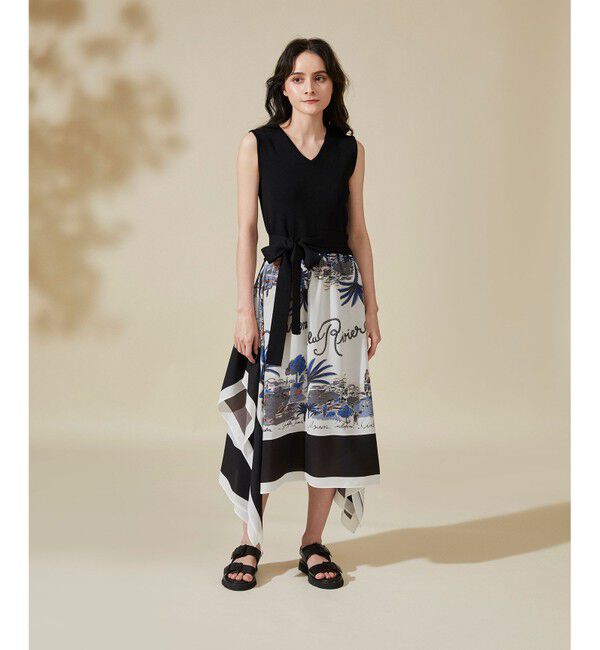  「スカーフコンビニットワンピース」|ワンピース|