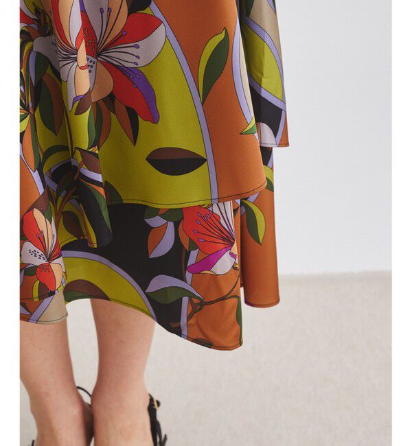 GRACE CONTINENTAL「ヌーボーフラワープリントスカート」|スカート|