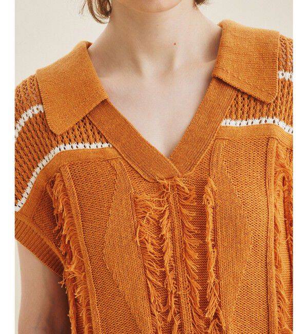 GRACE CONTINENTAL「フリンジニットワンピース」|ワンピース|