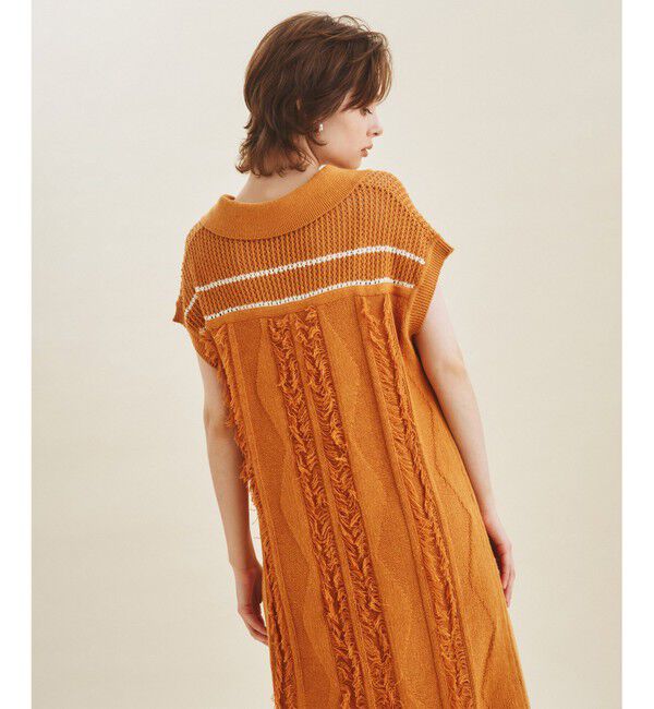 GRACE CONTINENTAL「フリンジニットワンピース」|ワンピース|