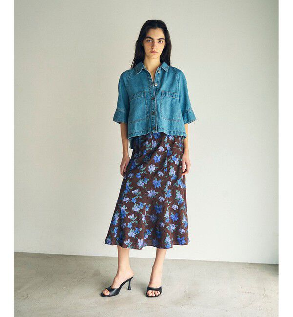 GRACE CONTINENTAL「フラワー刺繍フレアスカート」|スカート|