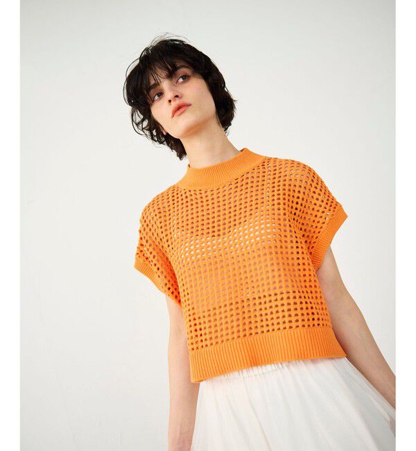 Diagram「メッシュルーズニットトップ」|その他|オレンジ