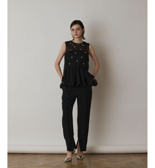 GRACE CONTINENTAL「バルーンチュールトップ」|シャツ・ブラウス|ブラック