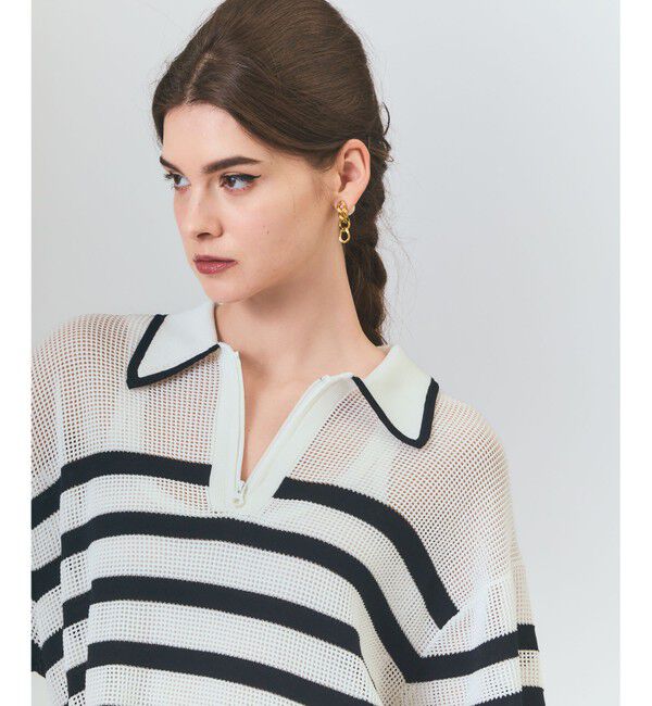 Grace Class「ワッフルボーダートップ」|Tシャツ・カットソー|