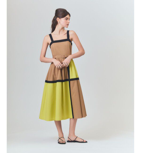 Grace Class「ライン配色キャミドレス」|ワンピース|ベージュ