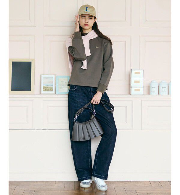 LACOSTE「LENGLEN レザープリーツハンドバッグ」|ショルダー・メッセンジャー|