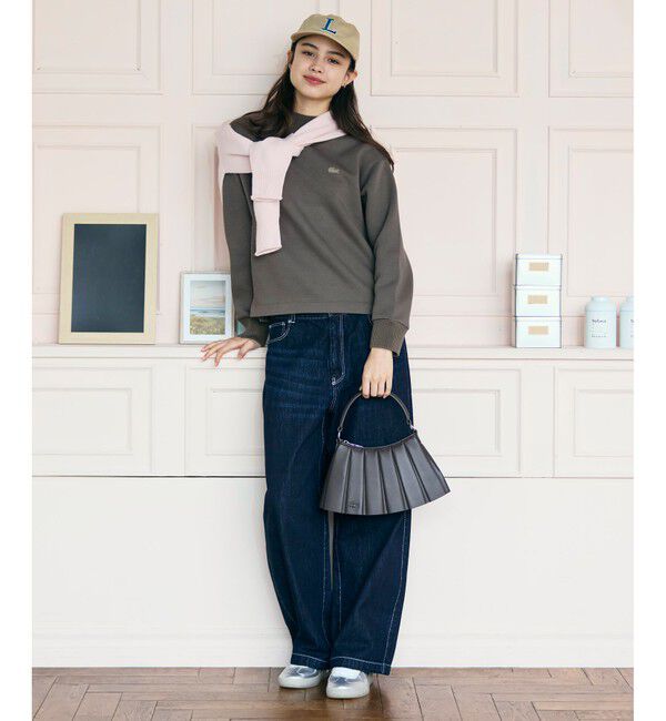 LACOSTE「LENGLEN レザープリーツハンドバッグ」|ショルダー・メッセンジャー|