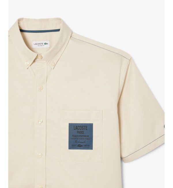 LACOSTE「シルクブレンドネームパッチボタンダウンシャツ」|シャツ・ブラウス|