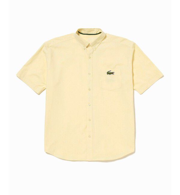 LACOSTE「ウォッシュドオックスフォード半袖ボタンダウンシャツ」|シャツ・ブラウス|