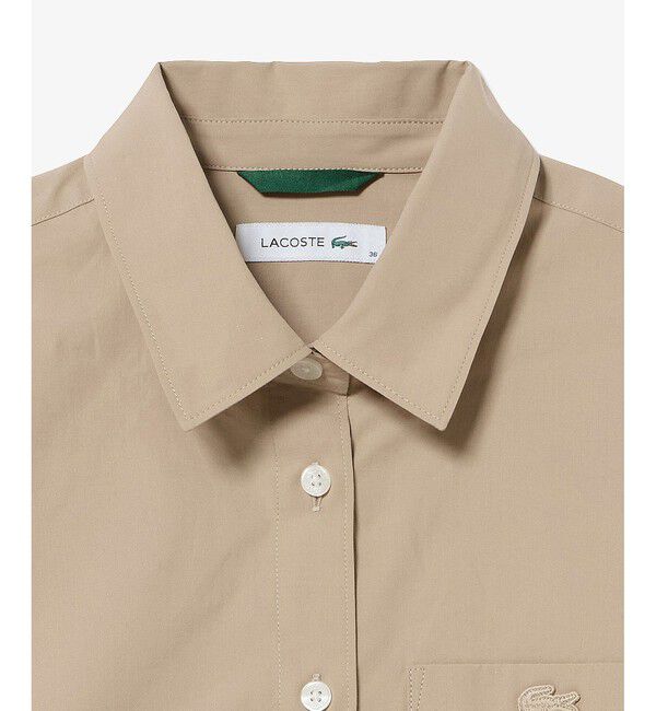 LACOSTE「リボンディテール ストレッチロングスリーブシャツ」|シャツ・ブラウス|