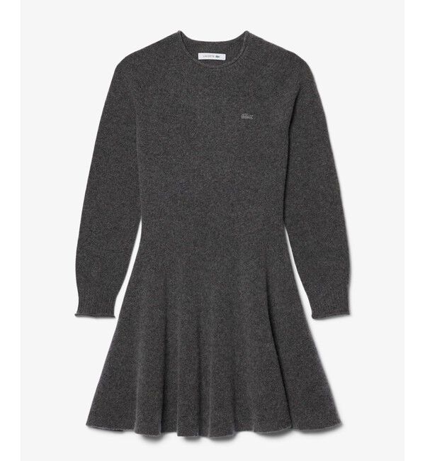 LACOSTE「3Dニッティングシームレスフレアドレスセーター」|ワンピース|