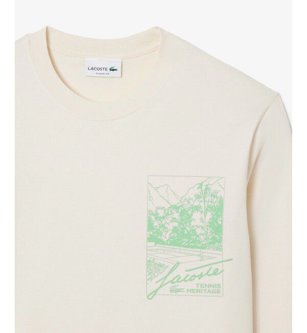 LACOSTE「テニスヘリテージプリントロングスリーブTシャツ」|Tシャツ・カットソー|