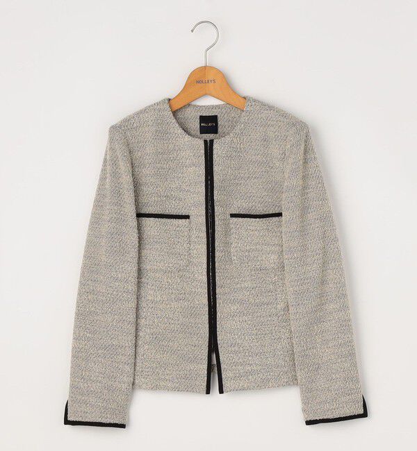 NOLLEY'S「《セットアップ対応》コンパクトインレイクルーネックジャケット」|ノーカラージャケット|