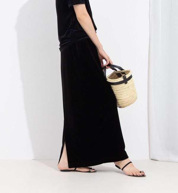 NOLLEY'S「ウォッシャブルベロアセミタイトスカート」|タイト|