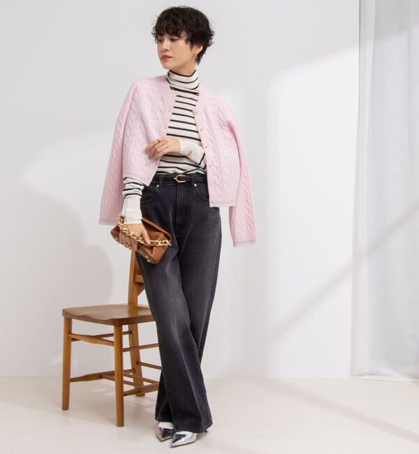 NOLLEY'S「ホールガーメントケーブル柄配色カーディガン」|カーディガン|