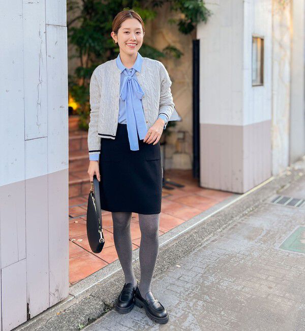 NOLLEY'S「ホールガーメントケーブル柄配色カーディガン」|カーディガン|