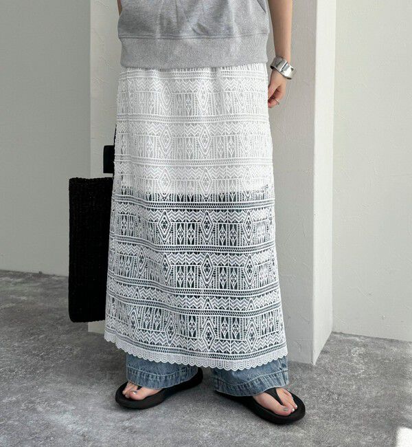 fredy emue「レースタイトスカート」|タイト|オフホワイト