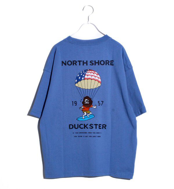 FREDY MAC「【Duckster】吸水速乾天竺 PARACHUTE RIDER バックプリントTシャツ」|Tシャツ・カットソー|ライトブルー