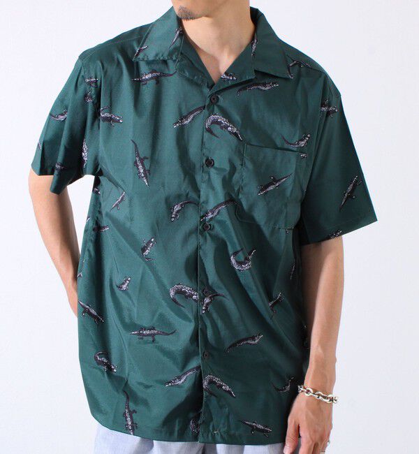 FREDY MAC「【FREDYMAC/フレディマック】動物モチーフ 総柄 半袖オープンカラーシャツ アロハシャツ」|シャツ・ブラウス|グリーン系その他