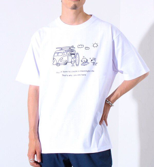 FREDY MAC「【tuu/トゥー】白黒プリントTシャツ ② サーフワーゲン＆キャラプリント」|Tシャツ・カットソー|