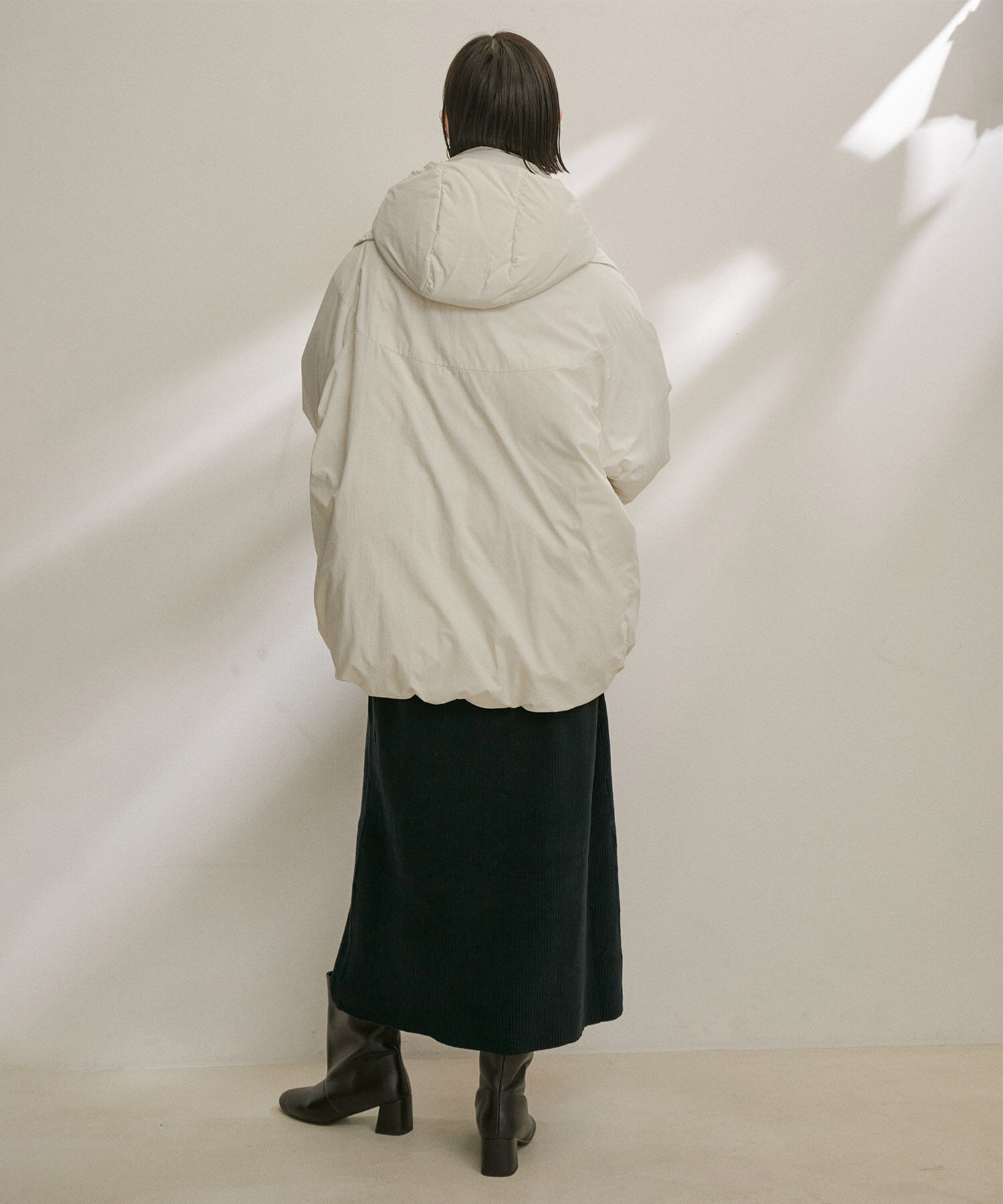 SALON adam et rope'「【雑誌掲載】[GREEN DOWN]フード付きダウンストール」|ストール|