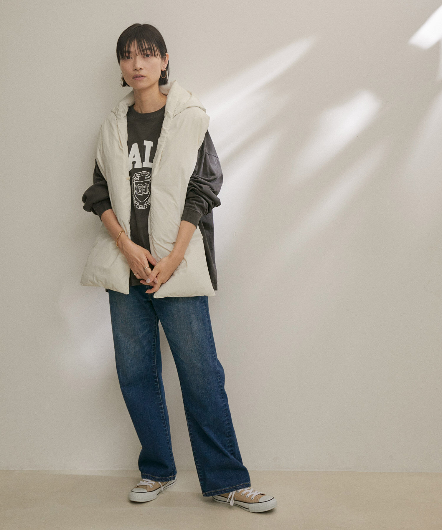 SALON adam et rope'「【雑誌掲載】[GREEN DOWN]フード付きダウンストール」|ストール|