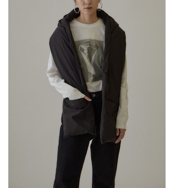 SALON adam et rope'「【雑誌掲載】[GREEN DOWN]フード付きダウンストール」|ストール|