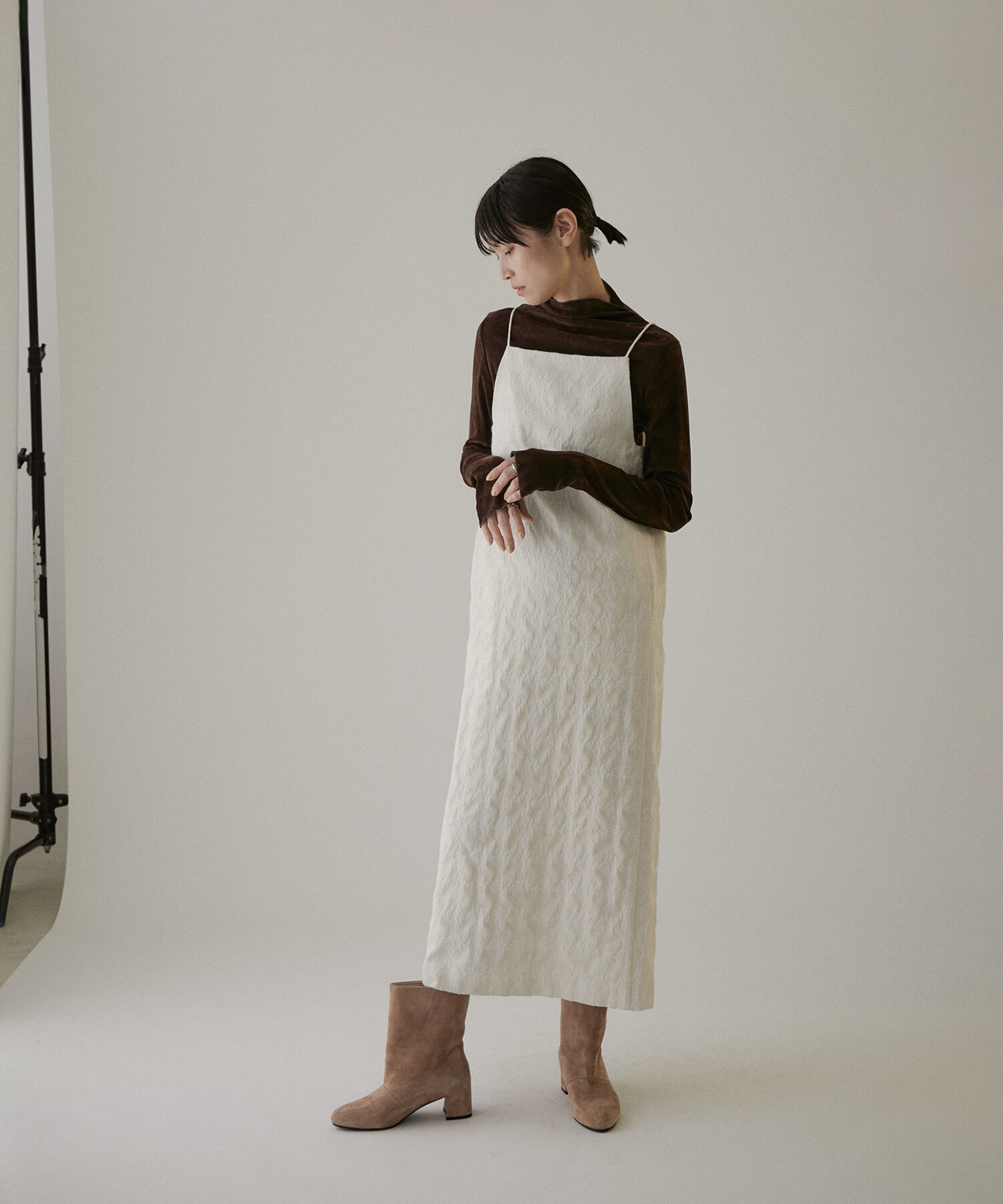 SALON adam et rope'「【NIPPON CULTURE】ジャガードキャミワンピース」|ワンピース|