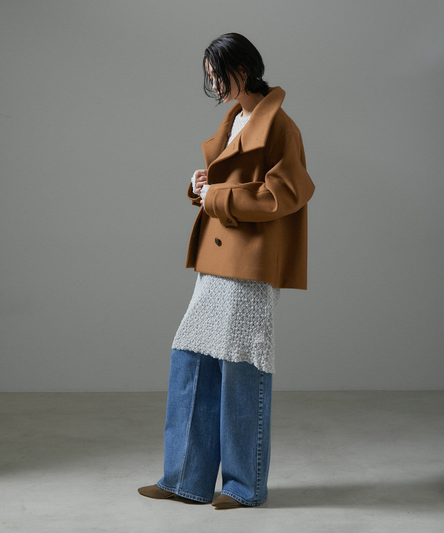 SALON adam et rope'「【WEB限定】Miliorメルトンスタンドカラーショートコート」|その他|