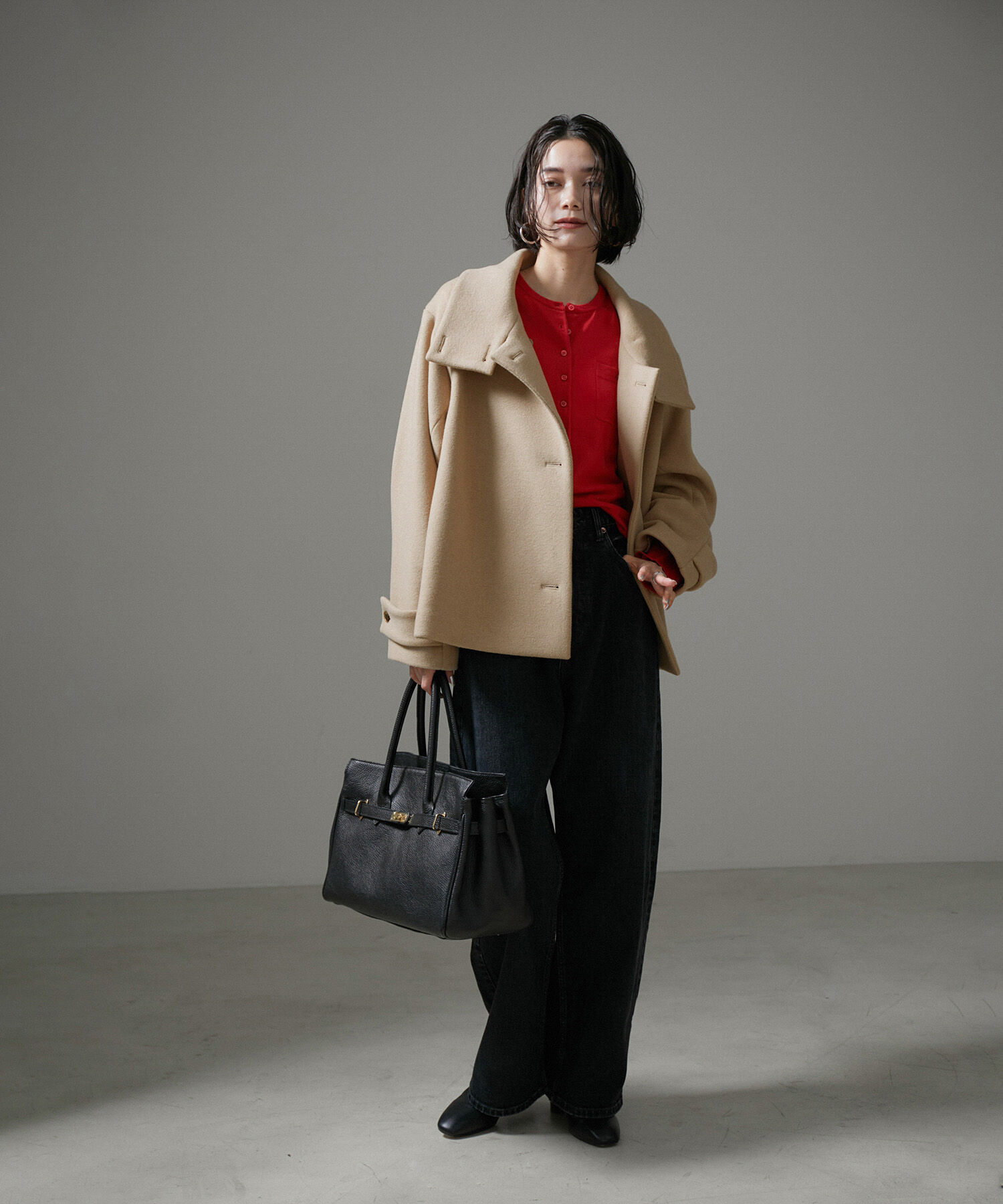 SALON adam et rope'「【WEB限定】Miliorメルトンスタンドカラーショートコート」|その他|