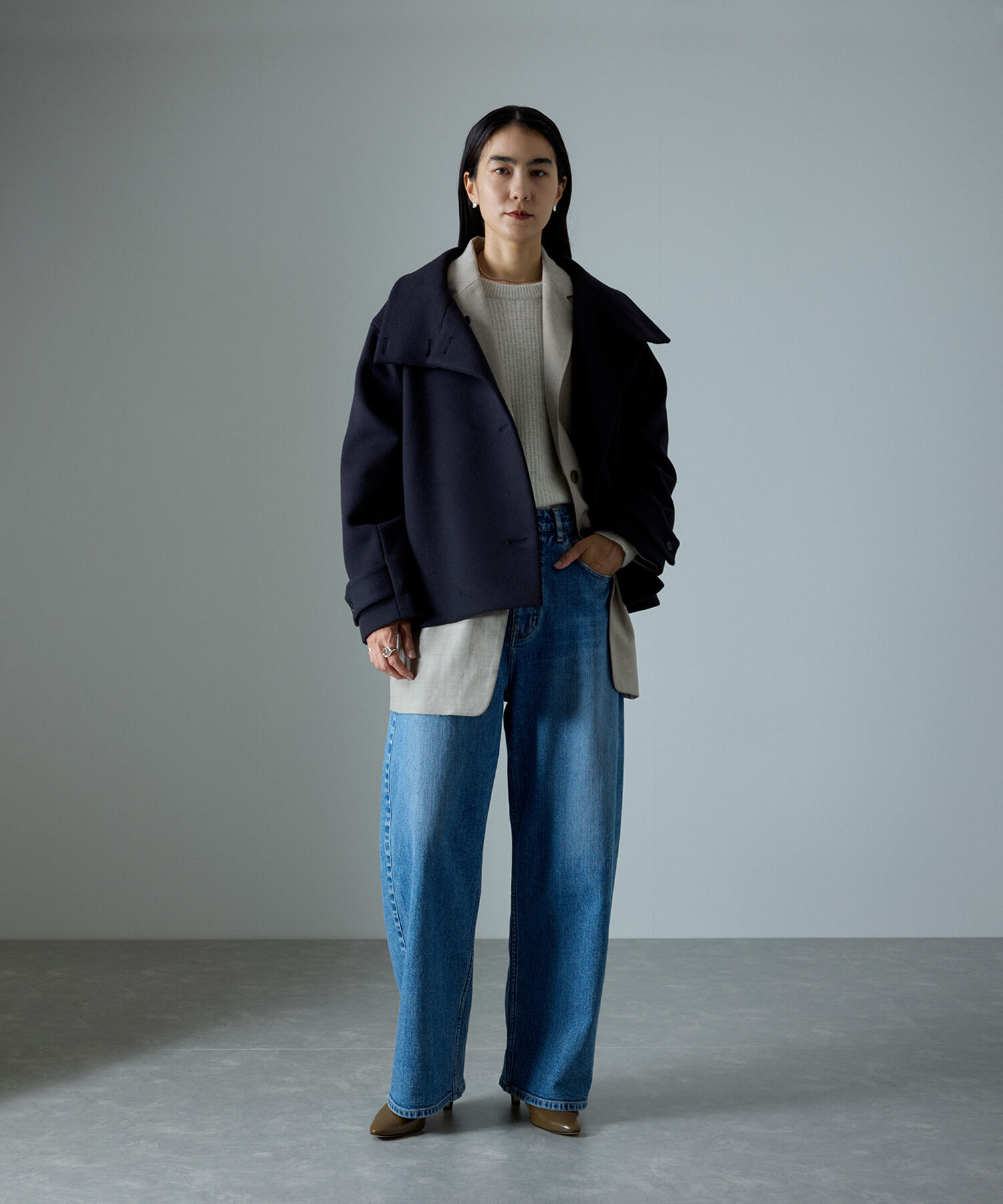 SALON adam et rope'「【WEB限定】Miliorメルトンスタンドカラーショートコート」|その他|