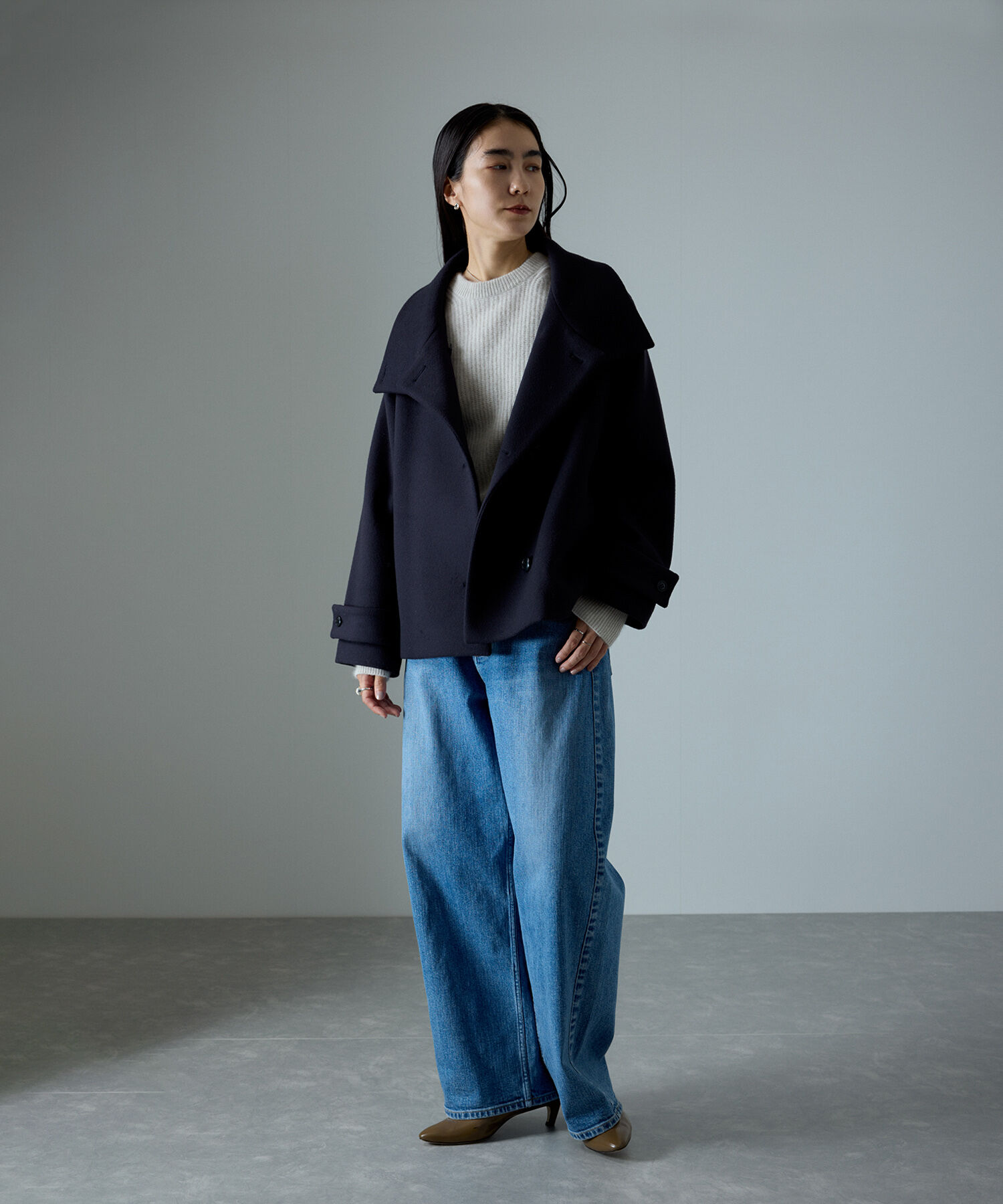 SALON adam et rope'「【WEB限定】Miliorメルトンスタンドカラーショートコート」|その他|