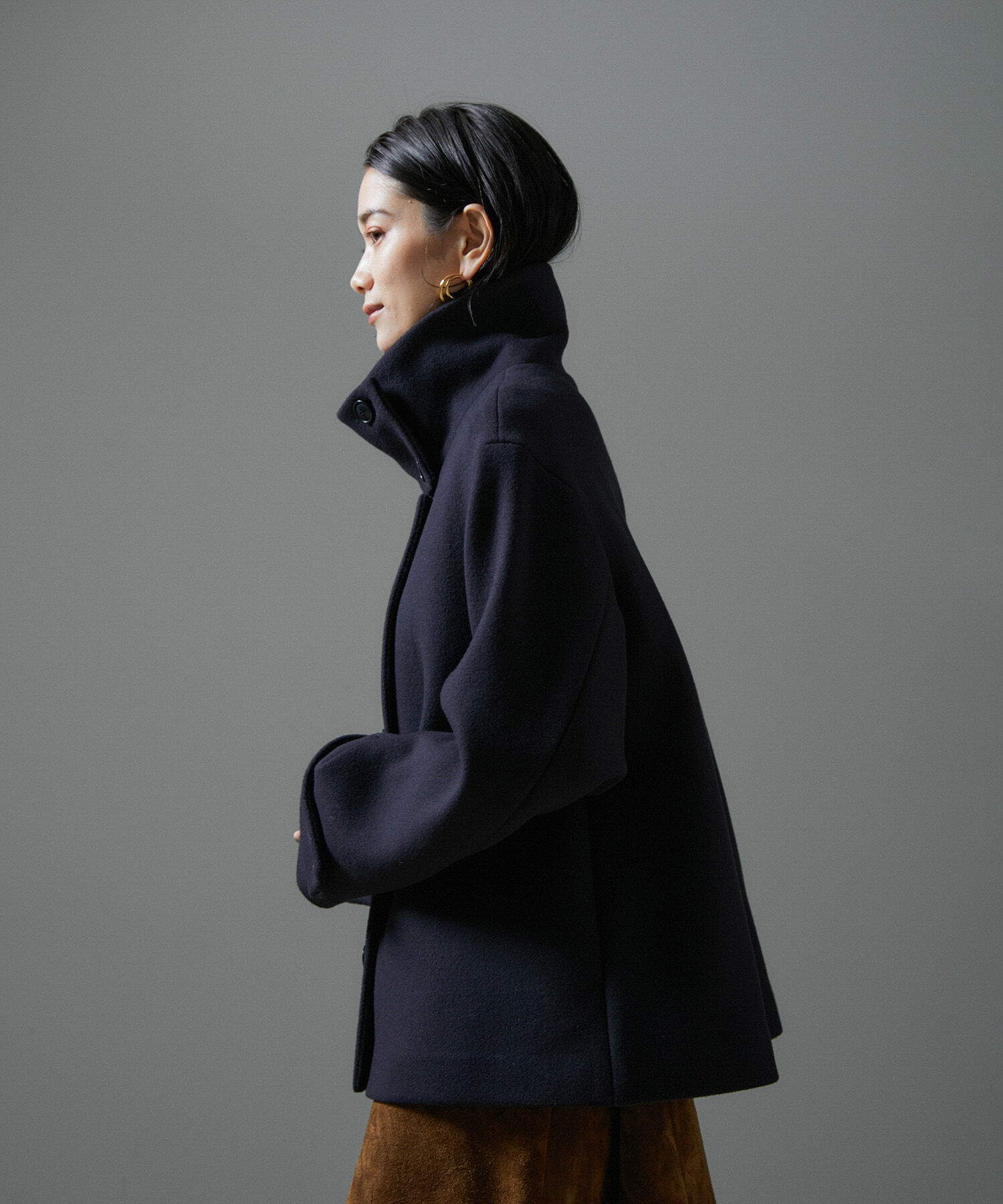 SALON adam et rope'「【WEB限定】Miliorメルトンスタンドカラーショートコート」|その他|