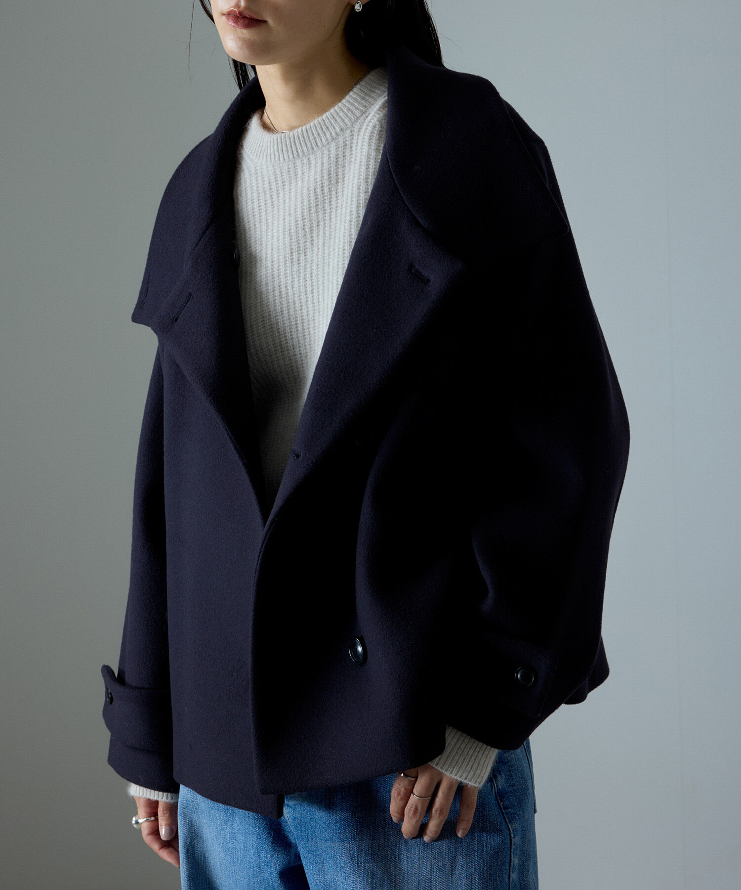 SALON adam et rope'「【WEB限定】Miliorメルトンスタンドカラーショートコート」|その他|