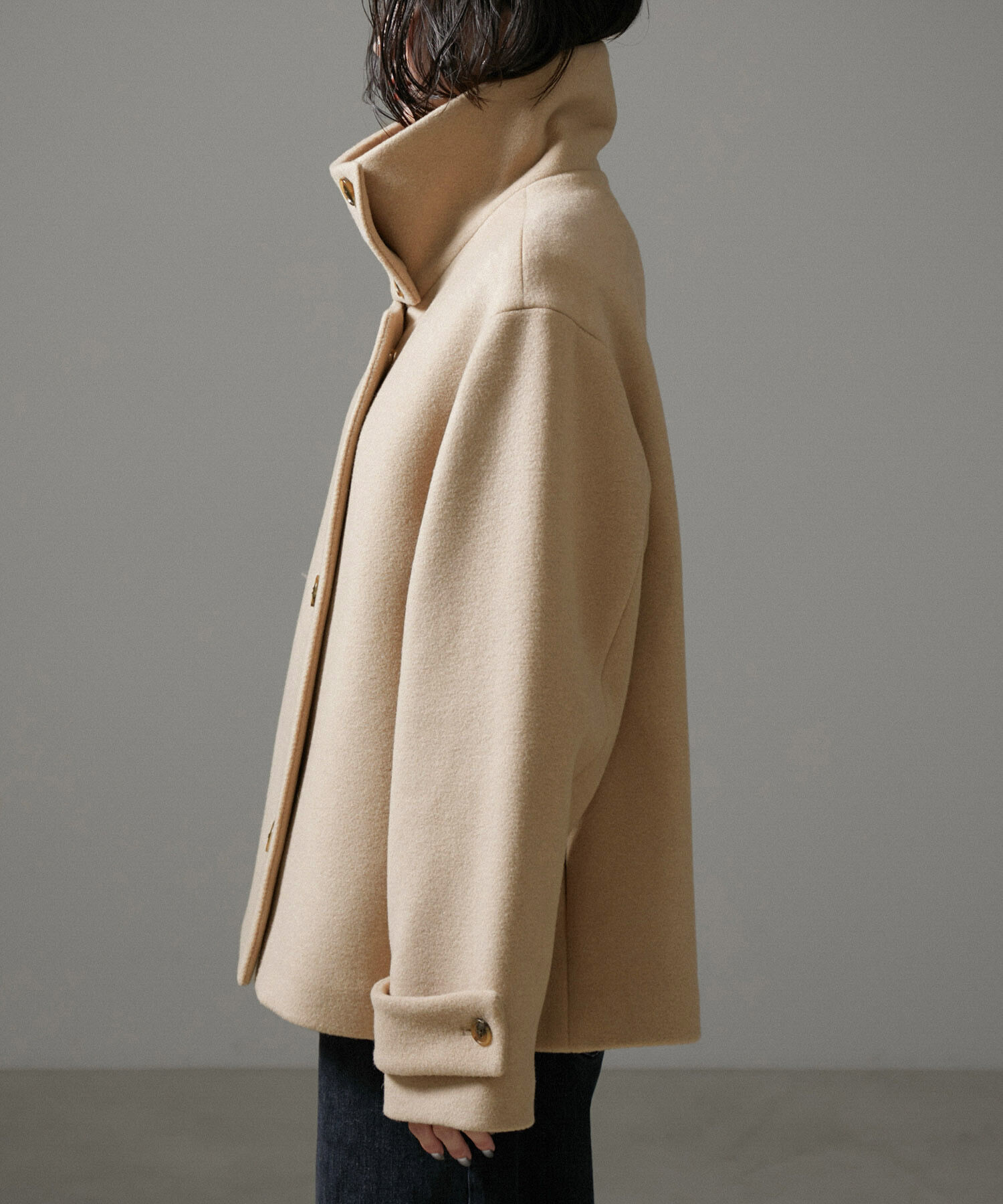 SALON adam et rope'「【WEB限定】Miliorメルトンスタンドカラーショートコート」|その他|