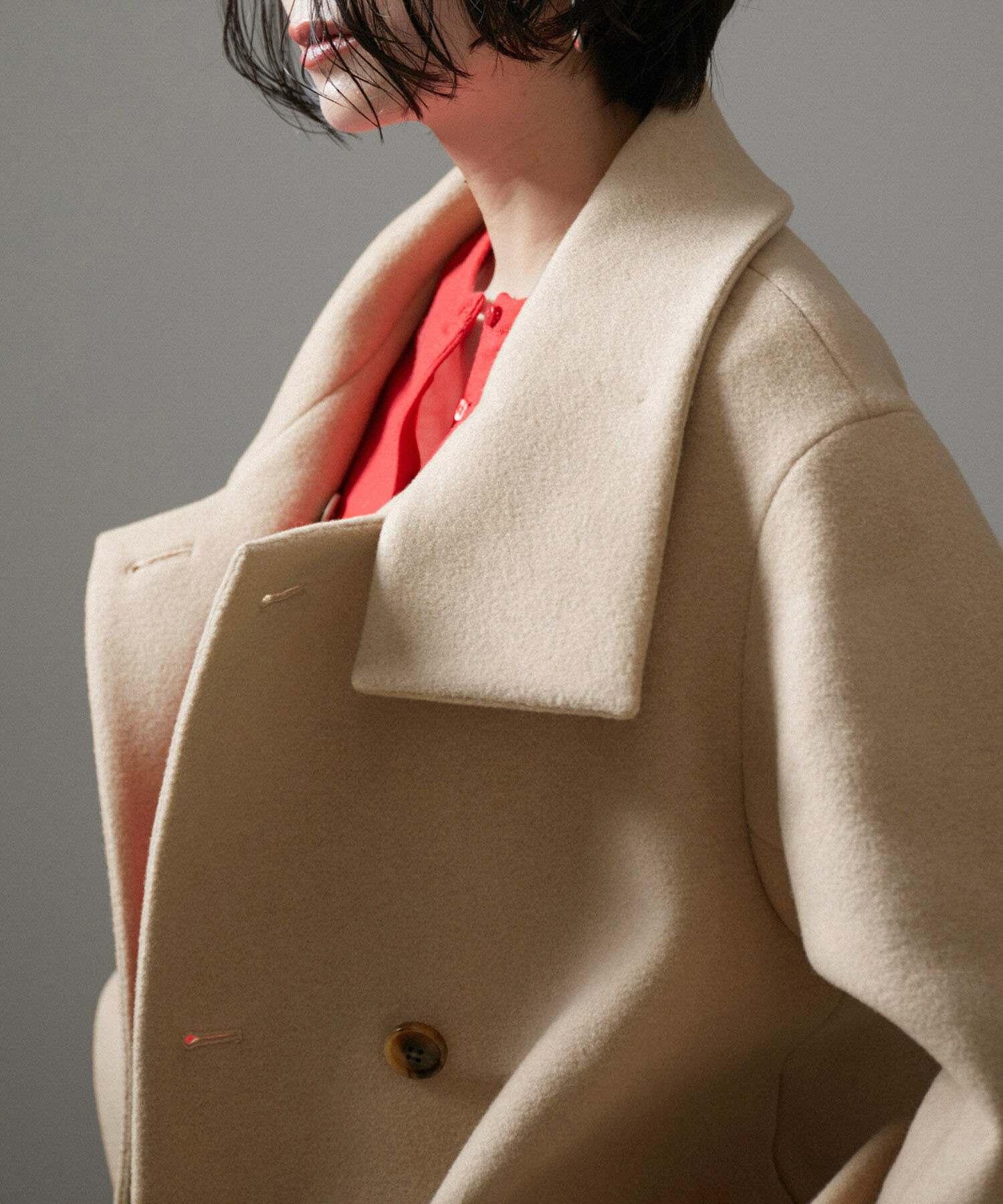 SALON adam et rope'「【WEB限定】Miliorメルトンスタンドカラーショートコート」|その他|