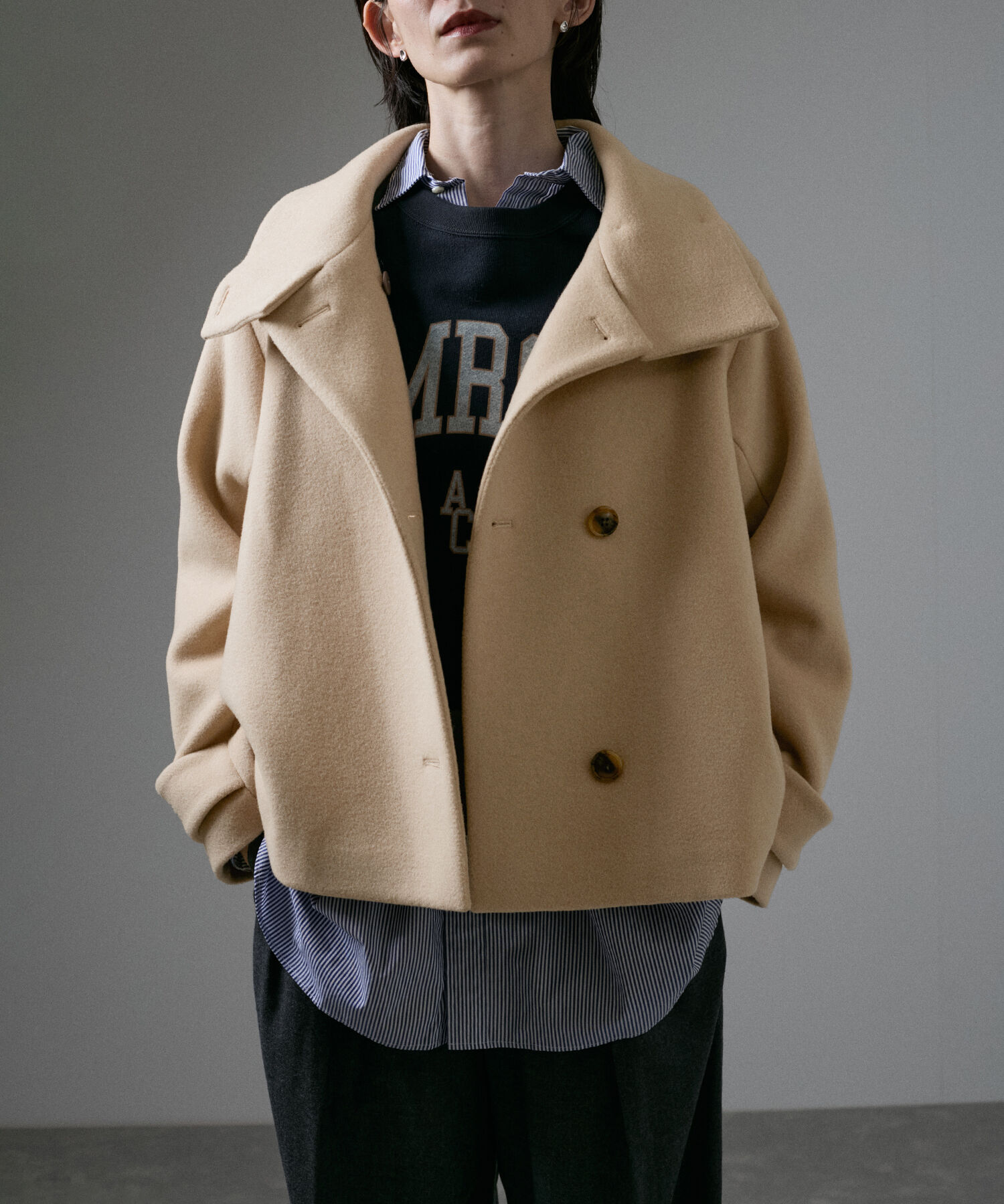 SALON adam et rope'「【WEB限定】Miliorメルトンスタンドカラーショートコート」|その他|