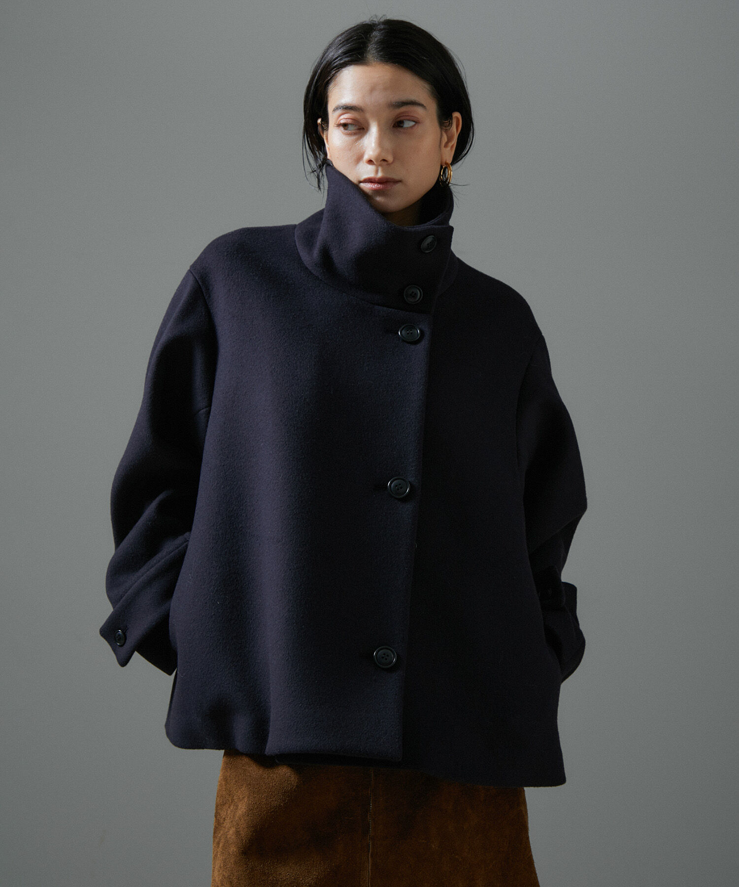 SALON adam et rope'「【WEB限定】Miliorメルトンスタンドカラーショートコート」|その他|