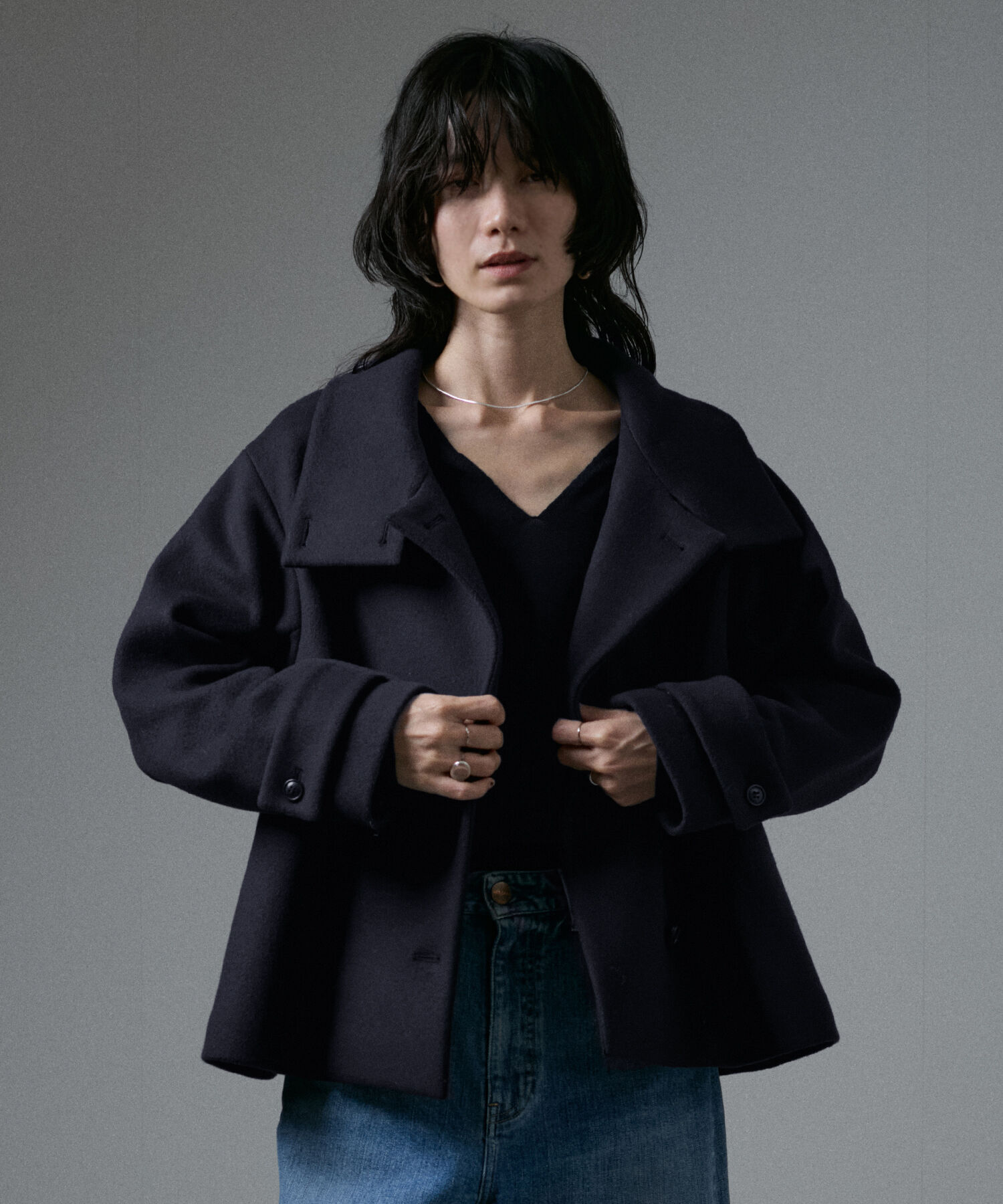 SALON adam et rope'「【WEB限定】Miliorメルトンスタンドカラーショートコート」|その他|