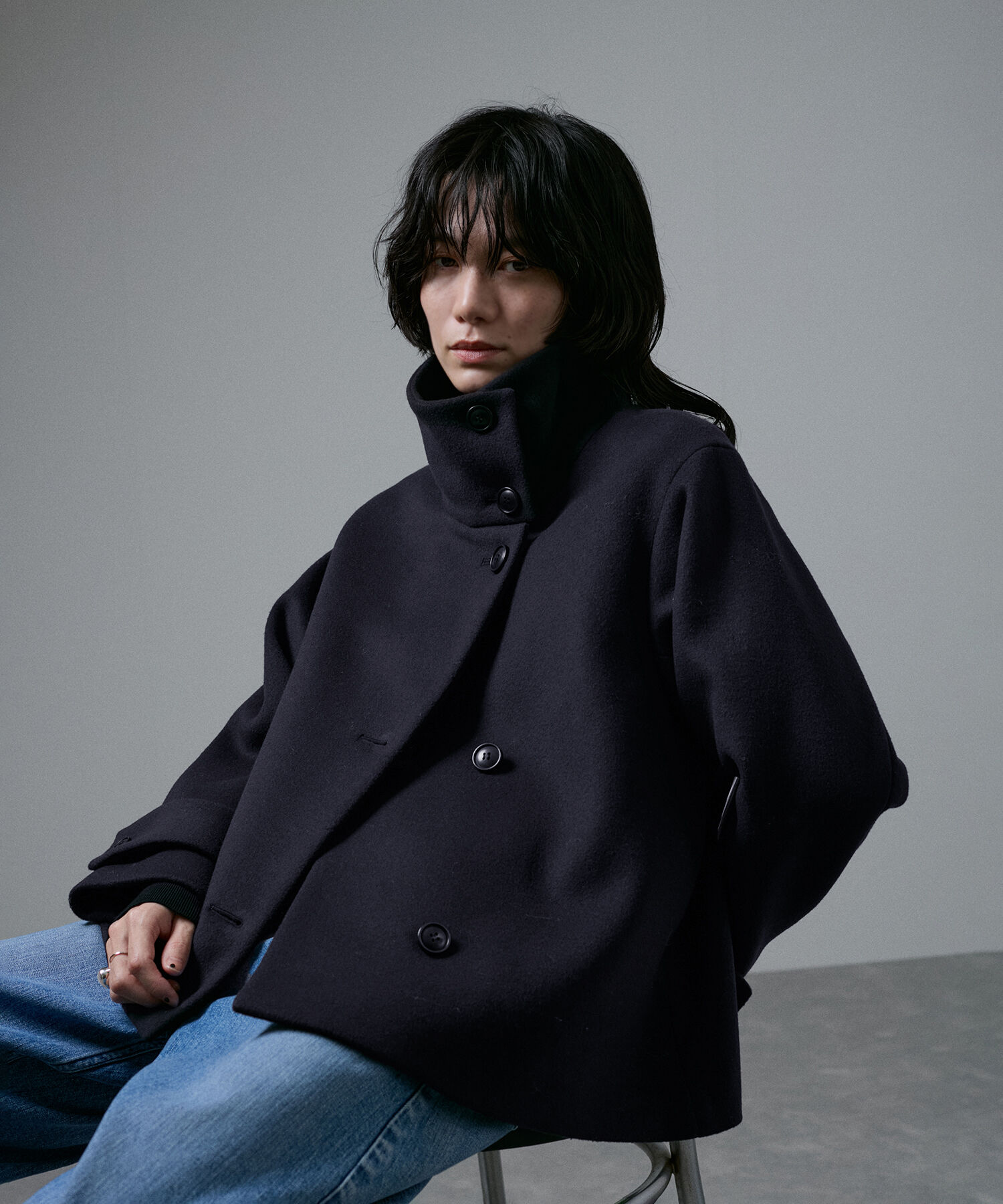 SALON adam et rope'「【WEB限定】Miliorメルトンスタンドカラーショートコート」|その他|