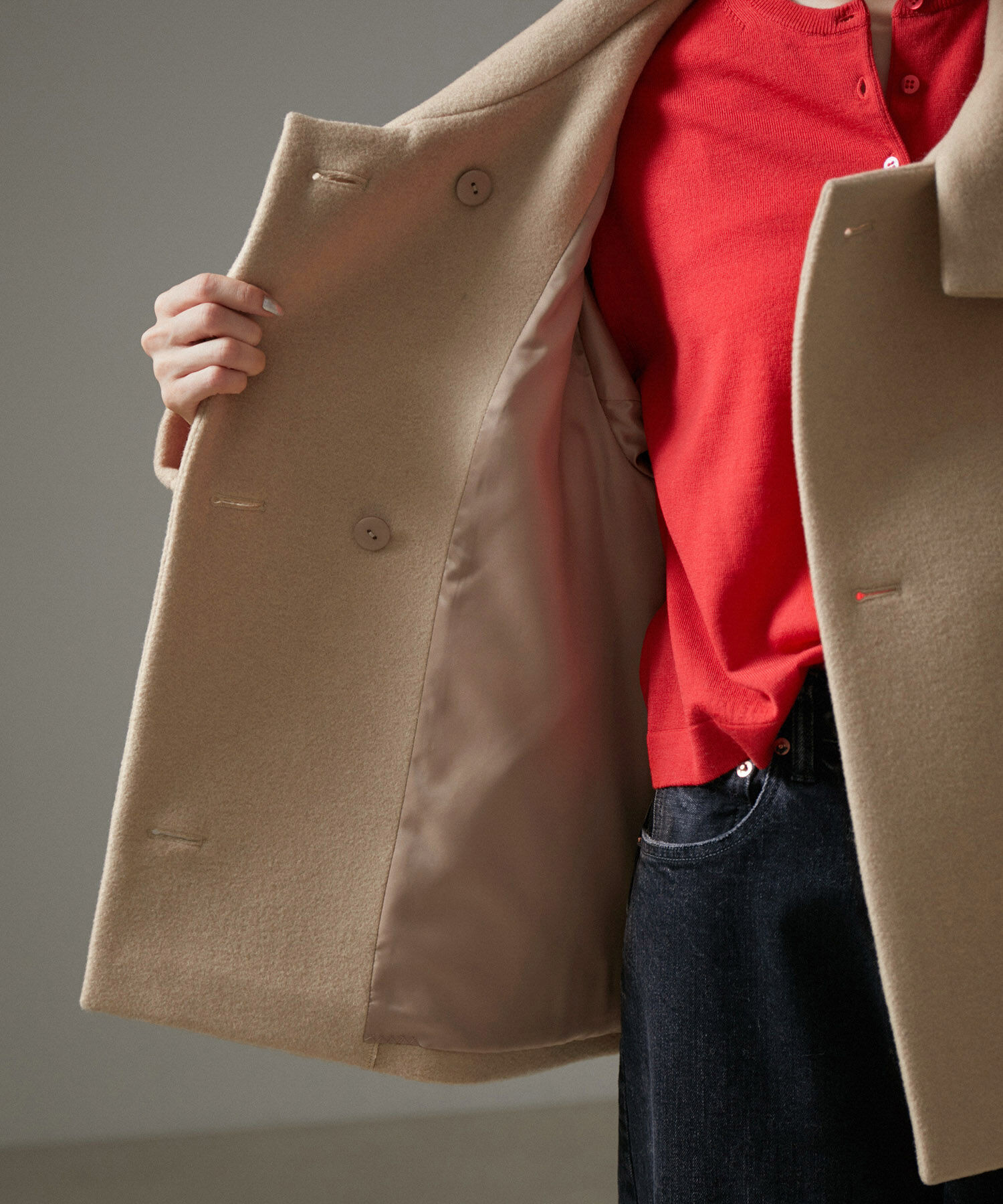 SALON adam et rope'「【WEB限定】Miliorメルトンスタンドカラーショートコート」|その他|